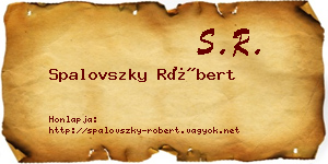 Spalovszky Róbert névjegykártya