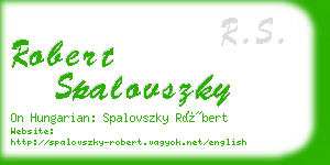 robert spalovszky business card